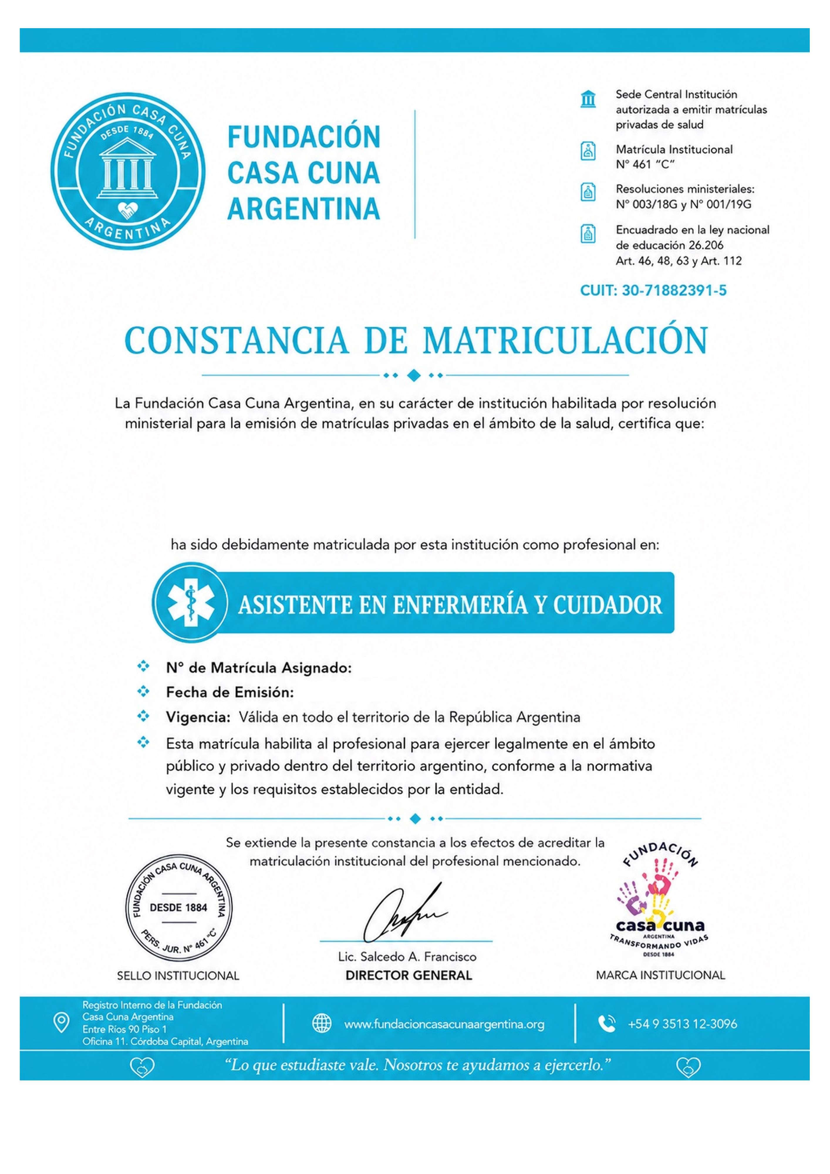 Constancia de Matriculación